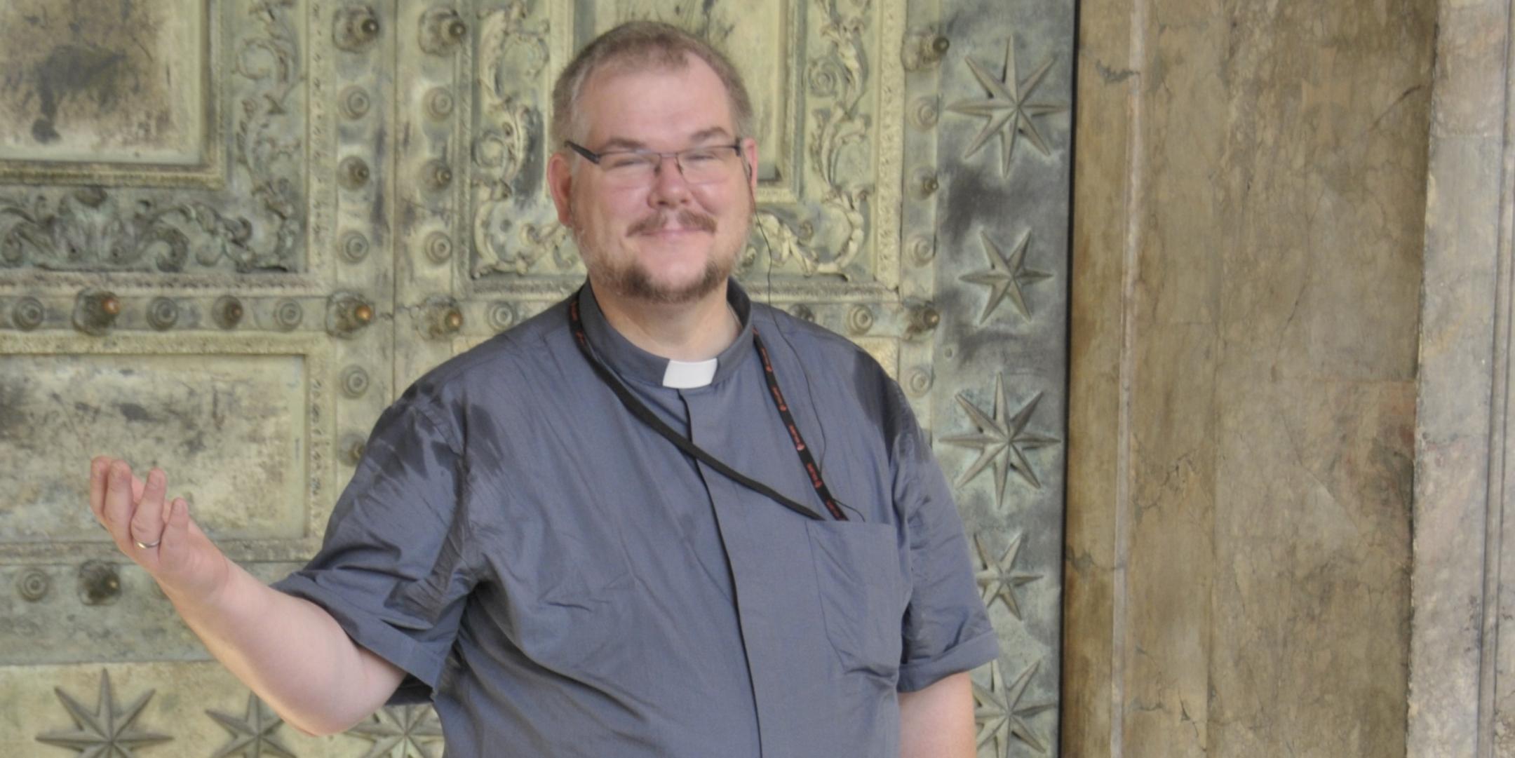 Christian Scheinost während der Reise nach Rom mit der Gemeinde 2014